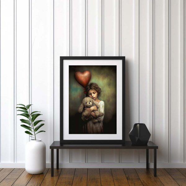 Wall art - Autism girl with teddy 2