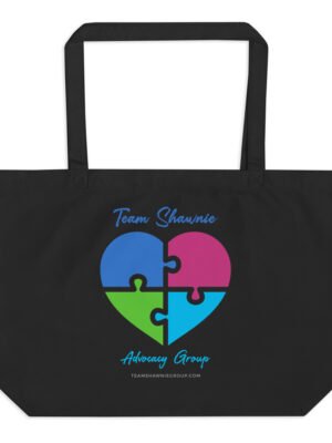 Team Shawnie Puzzle Heart – Large organic tote bag